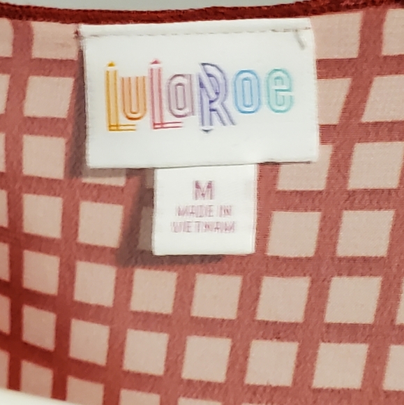 LulaRoe, Shirley Kimono, Medium pink and red colored - Picture 4 of 7